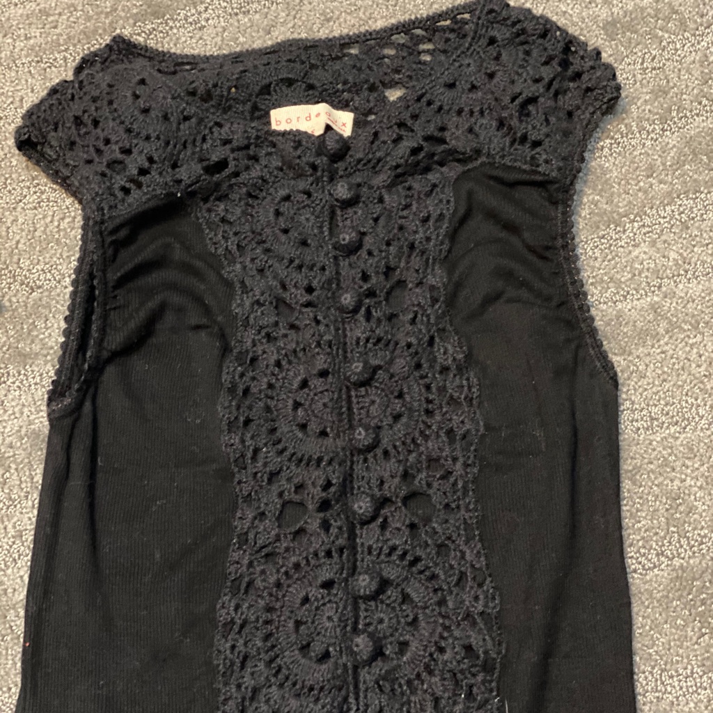 Black New Tank With Knit Detail!